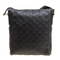 Pre Owned حقيبة كروس غوتشي جلد غوتشيسيما سوداء