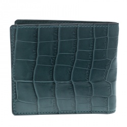 Gucci Ocean Blue Crocodile Bifold Wallet
