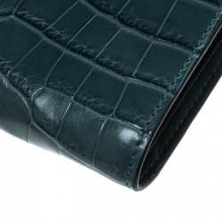 Gucci Ocean Blue Crocodile Bifold Wallet