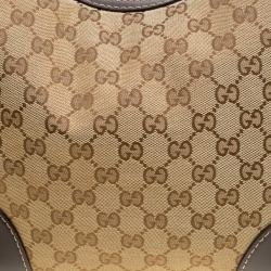 Pre Owned Gucci Beige/Brown GG Canvas and Leather Medium Lovely Hobo