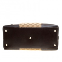 Pre Owned Gucci Beige/Brown GG Canvas and Leather Medium Lovely Hobo