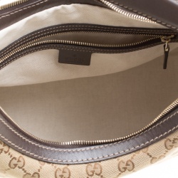 Pre Owned Gucci Beige/Brown GG Canvas and Leather Medium Lovely Hobo