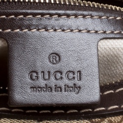 Pre Owned Gucci Beige/Brown GG Canvas and Leather Medium Lovely Hobo