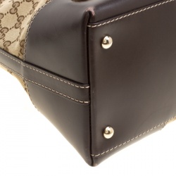 Pre Owned Gucci Beige/Brown GG Canvas and Leather Medium Lovely Hobo