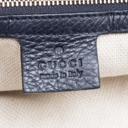 مملوكة مسبقًا Gucci Navy Blue Leather Oversized Soho Tote