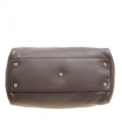 مملوكة مسبقًا حقيبة غوتشي شوبر بوسطن بامبو متوسطة جلد بيج داكنة