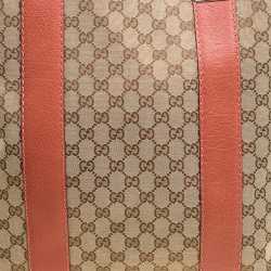 Pre Owned Gucci Beige/Brown GG Canvas Large Bamboo Bar Tote