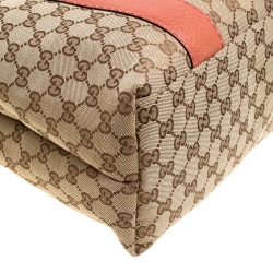 Pre Owned Gucci Beige/Brown GG Canvas Large Bamboo Bar Tote