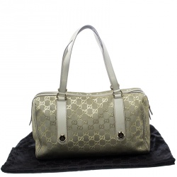 Pre Owned حقيبة غوتشي بوسطن سويدي GG بيج فاتحة/ بيج