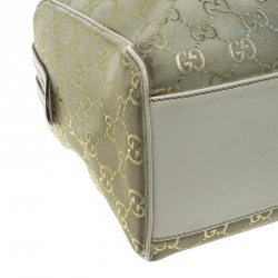 Pre Owned حقيبة غوتشي بوسطن سويدي GG بيج فاتحة/ بيج