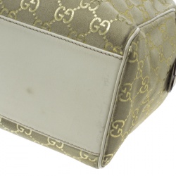 Pre Owned حقيبة غوتشي بوسطن سويدي GG بيج فاتحة/ بيج