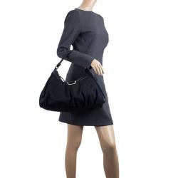 مملوكة مسبقًا Gucci Black Canvas Small D Ring Hobo