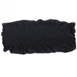 مملوكة مسبقًا Gucci Black Canvas Small D Ring Hobo