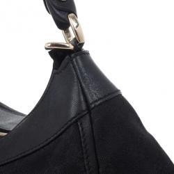 مملوكة مسبقًا Gucci Black Canvas Small D Ring Hobo