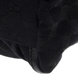 مملوكة مسبقًا Gucci Black Canvas Small D Ring Hobo