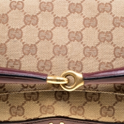 مملوكة مسبقًا حقيبة كلاتش غوتشي سلسلة ويب هورسبيت كانفاس GG سوداء