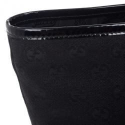 Pre Owned Gucci Black GG Canvas Small Tote