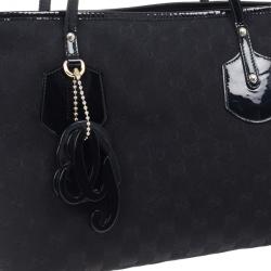 Pre Owned Gucci Black GG Canvas Small Tote