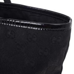 Pre Owned Gucci Black GG Canvas Small Tote