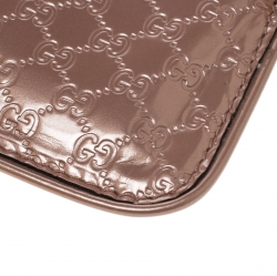 Gucci Metallic Pink Micro Guccissima Patent Leather Key Case Purse