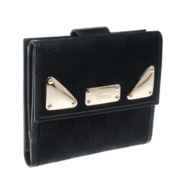 Gucci Black GG Canvas Compact Wallet
