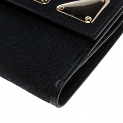 Gucci Black GG Canvas Compact Wallet
