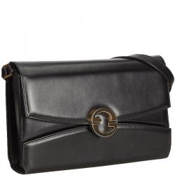 Pre Owned Gucci Black Leather Crossbody Shoulder Bag