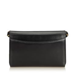 Pre Owned Gucci Black Leather Crossbody Shoulder Bag