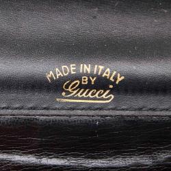 Pre Owned Gucci Black Leather Crossbody Shoulder Bag