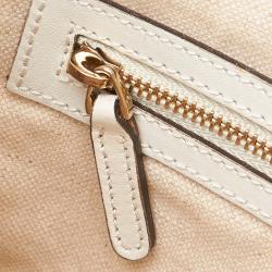 Gucci Two Tone Canvas and Leather Craft Tote