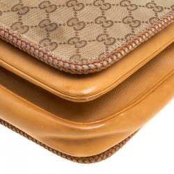 Pre Owned Gucci Beige/Brown GG Canvas Medium Marrakech Tassel Messenger Bag
