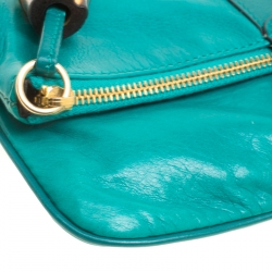 مملوكة مسبقًا حقيبة غوتشي غطاء قلاب لوسي شراشيب بامبو جلد خضراء