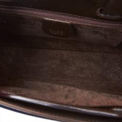 مملوكة مسبقًا حقيبة كتف غوتشي جلد بني داكن 