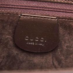 مملوكة مسبقًا حقيبة كتف غوتشي جلد بني داكن 