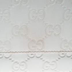 Gucci White Guccissima Leather Trifold Wallet