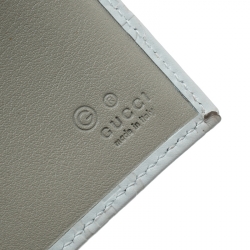 Gucci White Guccissima Leather Trifold Wallet