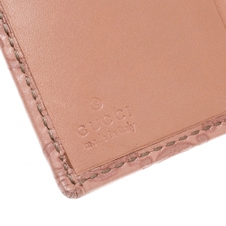Gucci Blush Pink Guccissima Leather Mini Flap French Wallet