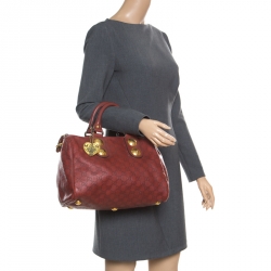 مملوكة مسبقًا حقيبة غوتشي بابوشكا بوسطن كانفاس كريستال مونوغرامي مقوى 