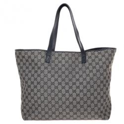 Pre Owned Gucci GG Monogram Canvas & Leather Large Tote