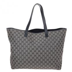Pre Owned Gucci GG Monogram Canvas & Leather Large Tote