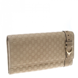 Gucci Beige Micro Guccissima Leather Continental Wallet
