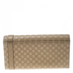 Gucci Beige Micro Guccissima Leather Continental Wallet