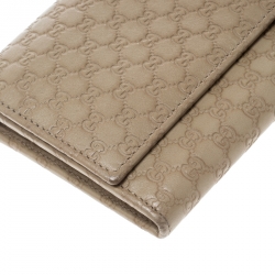 Gucci Beige Micro Guccissima Leather Continental Wallet