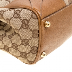 Pre Owned Gucci Beige/Brown GG Canvas and Leather Bardot Bag