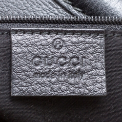 Pre Owned Gucci Black Guccissima Leather Small New Ladies Vintage Web Hobo
