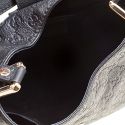 Pre Owned Gucci Black Guccissima Leather Small New Ladies Vintage Web Hobo