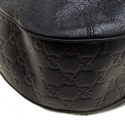 Pre Owned Gucci Black Guccissima Leather Small New Ladies Vintage Web Hobo