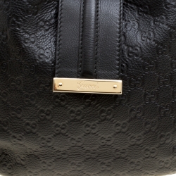 Pre Owned Gucci Black Guccissima Leather Small New Ladies Vintage Web Hobo