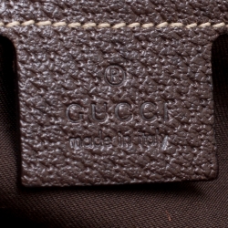 Pre Owned حقيبة غوتشي بوسطن تريشير كبيرة جلد وكانفاس هورسبيت بنية/ بيج