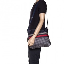 Gucci Multicolor Diamante Nylon Web Messenger Bag